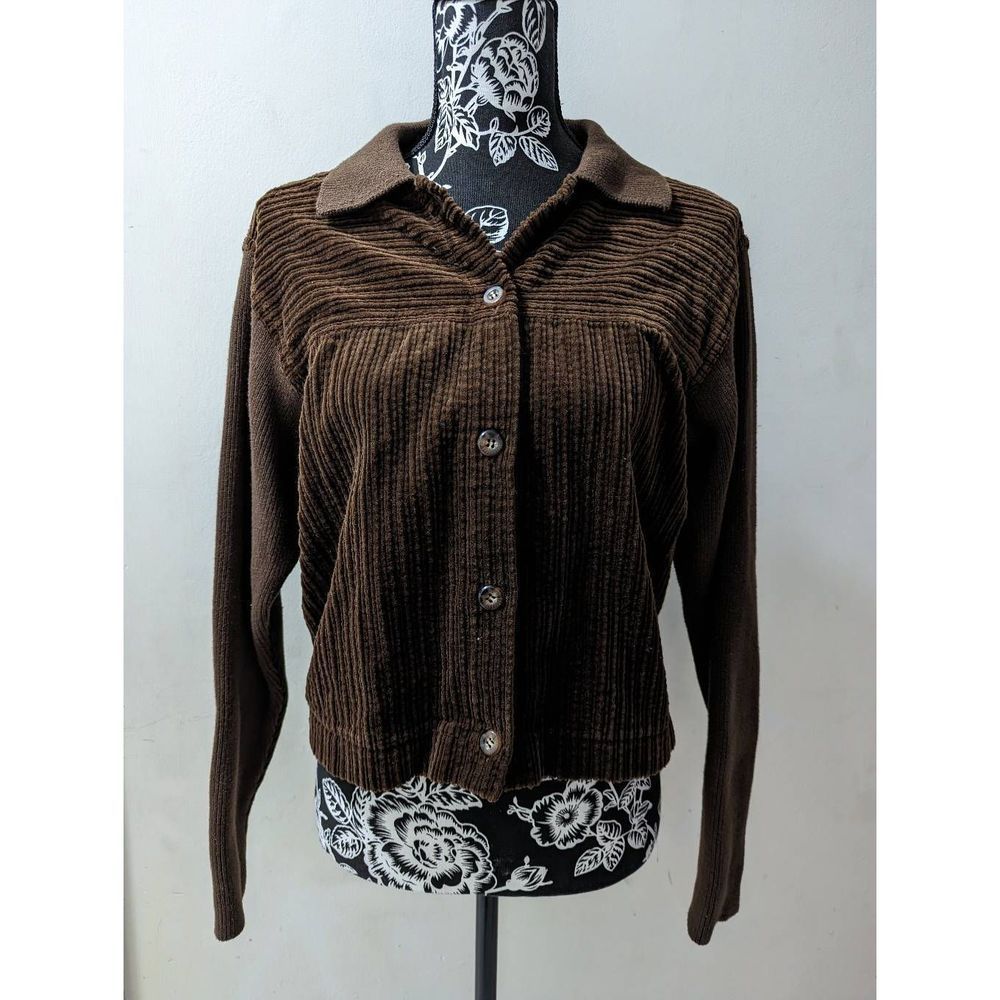 First Issue By, Liz Claiborne Brown Corduroy Sweater jacket Size M